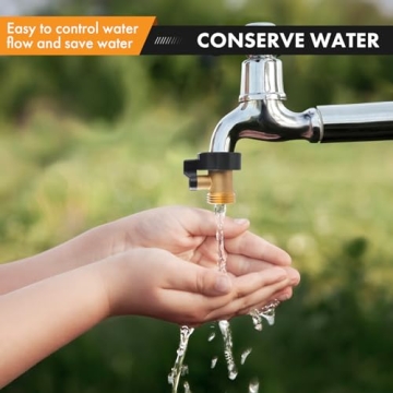 Twinkle Star Heavy Duty Brass Shut Off Valve Garden Hose Connector, Set of 2, TWIS3001