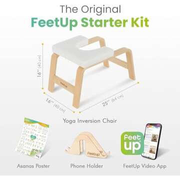 FeetUp - The Original Yoga Headstand Bench, Vegan Handstand Trainer Bench and Stand, Strength Traini...
