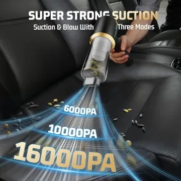 JIXINMIYUE Car Handheld Vacuum: Ultra-Strong Suction & Compact Design for Home and Car Cleaning
