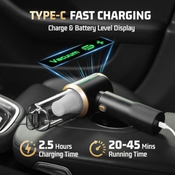 JIXINMIYUE Car Handheld Vacuum with 16000Pa Suction