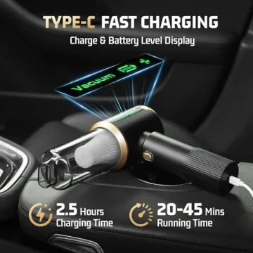 JIXINMIYUE Car Handheld Vacuum with 16000Pa Suction