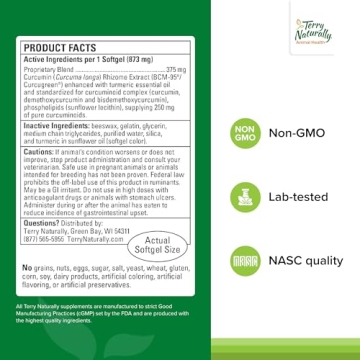 Terry Naturally Curacel Curcumin 60 Softgels for Dogs