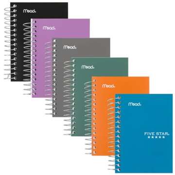Five Star Spiral Notebook, Fat Lil' Pocket Notebook, College Ruled Paper, 200 Sheets, 5-1/2" x 3-1/2", Assorted Colors, Color Will Vary, 1 Count (45388)