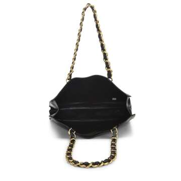 Chanel, Pre-Loved Black Lambskin Flat Chain Handle Tote Medium, Black