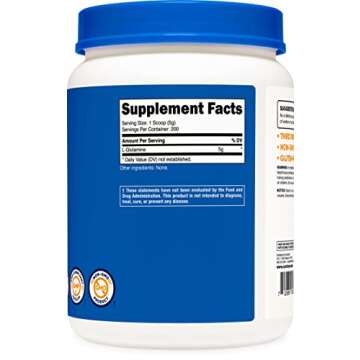 Nutricost L-Glutamine Powder 1 KG - Unflavored, Non-GMO, Gluten Free