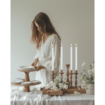 Elegant LPUSA White Spiral Taper Candles for Events