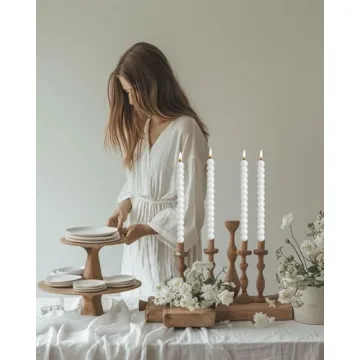 Elegant LPUSA White Spiral Taper Candles for Events