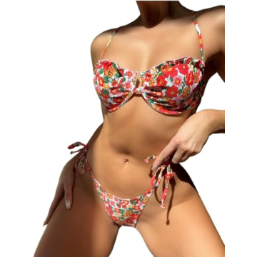 Stylish WDIRARA Floral Print Bikini Set for Women