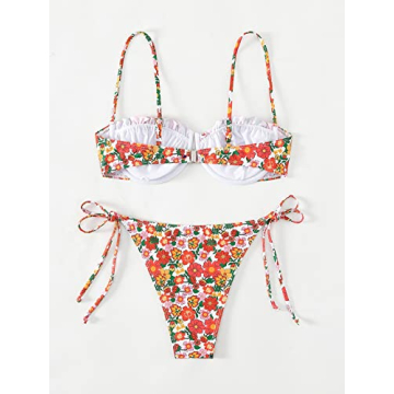 Stylish WDIRARA Floral Print Bikini Set for Women
