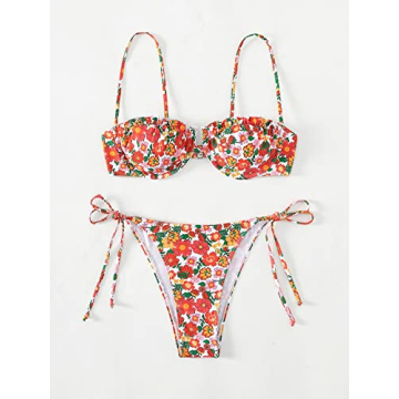 Stylish WDIRARA Floral Print Bikini Set for Women