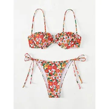 Stylish WDIRARA Floral Print Bikini Set for Women