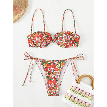 Stylish WDIRARA Floral Print Bikini Set for Women