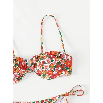Stylish WDIRARA Floral Print Bikini Set for Women