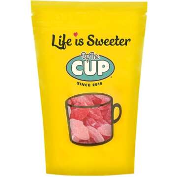 By The Cup Sour Pucker-up Gummy Lips, 1 Lb Bag