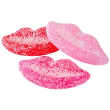 By The Cup Sour Pucker-up Gummy Lips, 1 Lb Bag