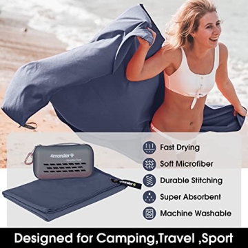 4Monster Super Absorbent Travel Towel - Quick Dry Microfiber