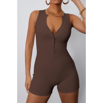 CHYRII Women's V Neck Jumpsuit for Yoga and Casual Wear