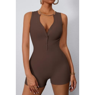 CHYRII Women's V Neck Jumpsuit for Yoga and Casual Wear