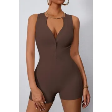 CHYRII Women's V Neck Jumpsuit for Yoga and Casual Wear