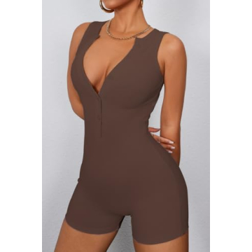 CHYRII Women's V Neck Jumpsuit for Yoga and Casual Wear