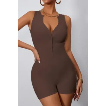 CHYRII Women's V Neck Jumpsuit for Yoga and Casual Wear