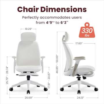 TopJob Ergonomic Bouclé Office Chair for Comfort & Style