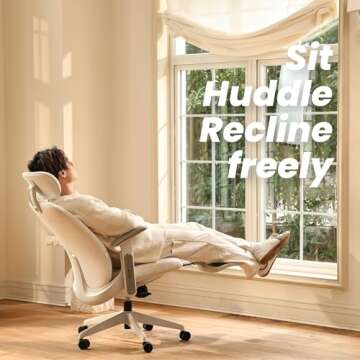 TopJob Ergonomic Bouclé Office Chair for Comfort & Style