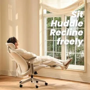 TopJob Ergonomic Bouclé Office Chair for Comfort & Style