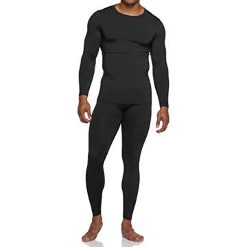 TSLA Men's Thermal Underwear Set, Microfiber Soft Fleece Lined Long Johns, Winter Warm Base Layer To...
