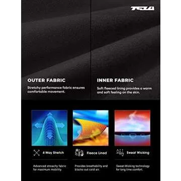 TSLA Men's Thermal Underwear Set, Microfiber Soft Fleece Lined Long Johns, Winter Warm Base Layer Top & Bottom, Soft Micro Fleece Black, XX-Large