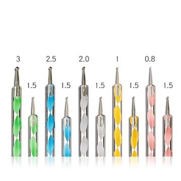 Mandala Rock Painting Pen Dot Dotting Tools Stencil Brush Set 12 PCS Flat Head 4mm 5mm 6mm 8mm 10mm 12mm 14mm Diameter 5 Stylus (set1)