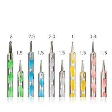 Mandala Rock Painting Pen Dot Dotting Tools Stencil Brush Set 12 PCS Flat Head 4mm 5mm 6mm 8mm 10mm 12mm 14mm Diameter 5 Stylus (set1)