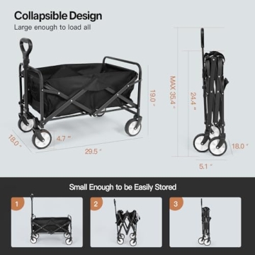 Heavy Duty Folding Beach Wagon with 220 lbs Capacity