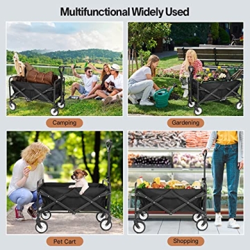 Heavy Duty Folding Beach Wagon with 220 lbs Capacity