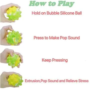 LOPSEN 6 Pcs Pop Balls Fidget Toy For Stress Relief