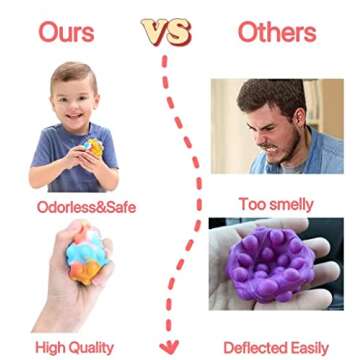 LOPSEN 6 Pcs Pop Balls Fidget Toy For Stress Relief