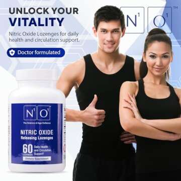 N1O1 Nitric Oxide Lozenges - 60 Count - Nitric Oxide Booster for Heart Health, Circulation, Energy, ...