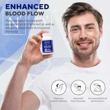 N1O1 Nitric Oxide Lozenges - 60 Count - Nitric Oxide Booster for Heart Health, Circulation, Energy, Blood Flow, Oxygenation, Healthy Blood Pressure, Cardiovascular Support Supplement for Men & Women