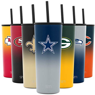 Simple Modern Officially Licensed NFL Dallas Cowboys Insulated Tumbler with Straw and Flip Lids | Gi...
