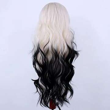 RONGDUOYI Ombre Black Lace Front Wig for Daily Wear