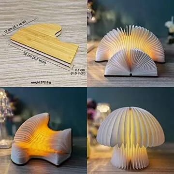 Wooden Folding Book Lamp - 16-Colors Dimmable LED Light