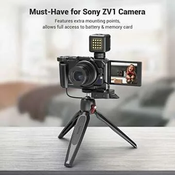 SMALLRIG Camera Cage for Sony ZV-1 II/ZV-1F / ZV-1 Camera, with Silicone Gel Grip, Cold Shoe Mount