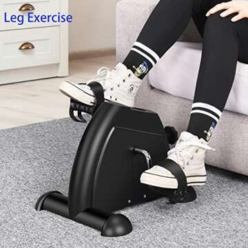 Pedal Exerciser Mini Exercise Bike for Leg and Arm Low Impact Exercise