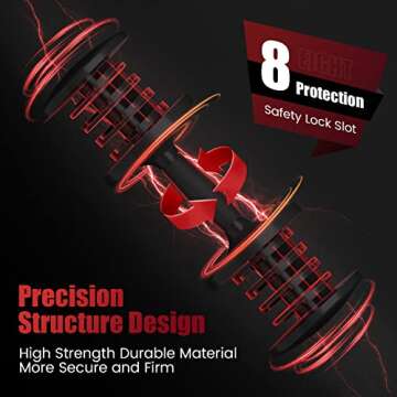 Flash Limp Adjustable Dumbbell 55LB Single Dumbbell 5 in 1 Dumbbell Weight Adjust with Anti-Slip Metal Handle, Ideal for Full-Body Home Gym Workouts