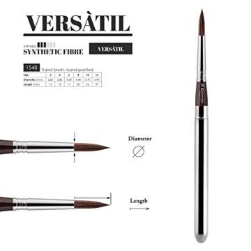 Escoda Versatil 1548 Series Watercolor Travel Set, 3 Brushes, Synthetic Kolinsky