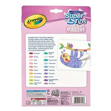 CRAYOLA Pastel- Super Tips Washable Medium Tip Markers - Pack of 20, for School and Leisure, Assorte...
