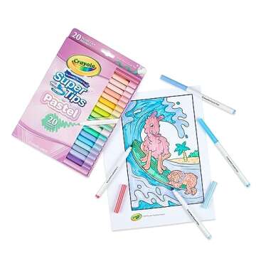 CRAYOLA Pastel Super Tips Washable Markers - Pack of 20