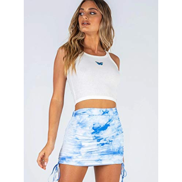 VNDFLAG Women's Stylish Tie Dye Adjustable Bodycon Skirt