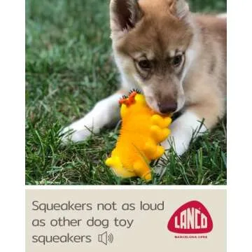 Sensory Caterpillar - Squeaky Dog Toys - Soft, Natural Rubber (Latex) - for Puppies, Small Dogs & Medium Breeds - Free from Harmful Chemicals - Handpainted