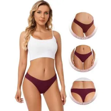 ANZERMIX Women's Breathable Cotton Thong Panties Pack of 6 (6-pack Dark Vintage, Medium)